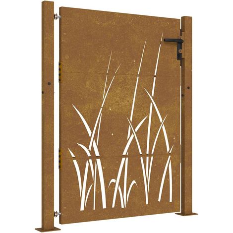 Maison Exclusive - Gartentor 100x125 cm Cortenstahl Gras-Design