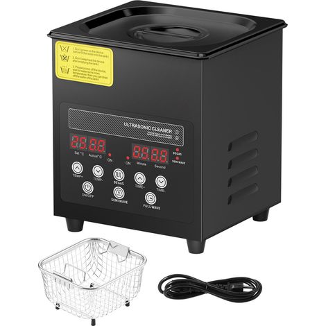 2-Liter-Ultraschallreiniger, 60 W mit Schonmodus und verbesserter Entfettung, 40 kHz, Heizfunktion und Timer für Schmuck, Brillen, Werkzeuge und zahnärztliche Apparaturen (1/5)