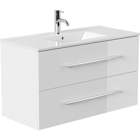 Badmöbel Firenze 100 SoftClose weiss hochglanz