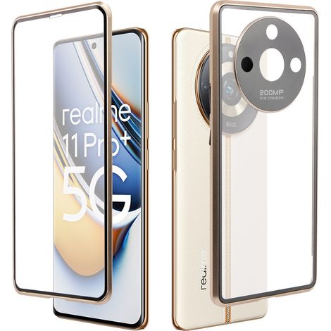 Funda para Realme 11 Pro 5G / Pro+ 5G, doble cristal magnético, color dorado. (1/5)