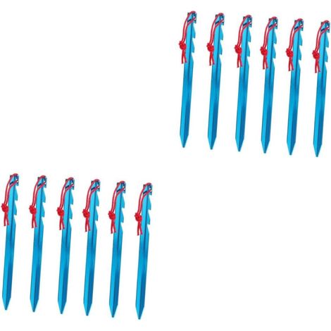 2 Ensembles Piquets De Tente Alliage Aluminium Piquets Réglables pour Camping pour Sol Humide Et Dur Accessoires De Fixation pour Tentes Et Auvents 6 Pièces 2 (1/4)