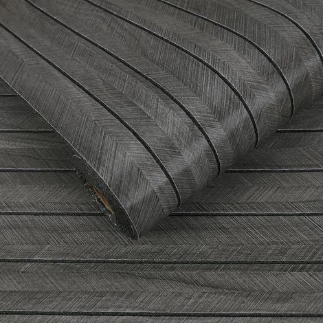 Panneau Mural Bois Gris Autocollant Panneaux Muraux 77,2 x 300 cm Panneau Mural Decoratif Gris Papier Peint Bois Lamelles 3D Panneau Bois Mural Interieur Papier Peint pour Mur Plafond (1/5)