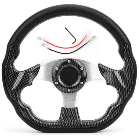 Volant de voiture universel en Fiber de carbone, 320MM, dérive de course avec bouton de klaxon