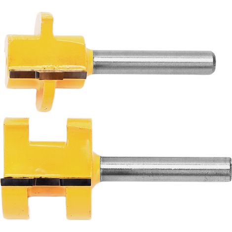Ensemble de 2 fraises à rainurer en T et à tenon pour le travail du bois, queue de 1/4 pouce (1/5)