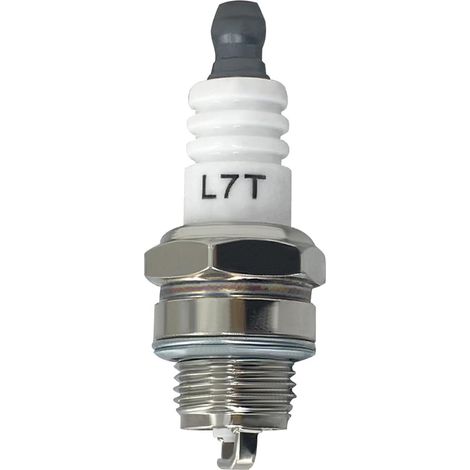Bougie d'allumage L7T pour tronçonneuse, débroussailleuse et taille-haie thermique 2 temps – Compatible moteurs 36cc 43cc 47cc 49cc 52cc (1/5)