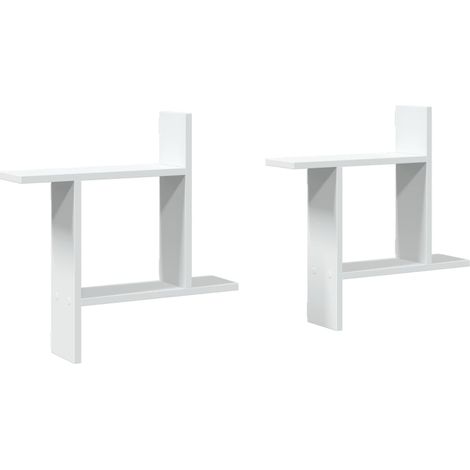 vidaXL Mensole a Muro 2 pz Bianche 50x12x50 cm in Truciolato (1/5)