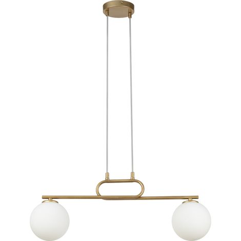 Suspension Tes dorée, 2 globes opale, G9 12W Sigma (1/3)