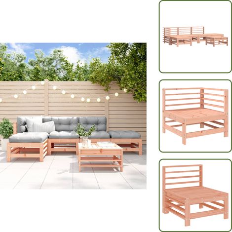 6-tlg. Garten-Lounge-Set Massivholz Douglasie - Gartensitzgruppe - Loungemöbel - Gartenmöbel - Douglasie Möbel - Outdoor Furniture (1/5)
