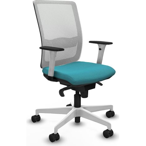 Silla de oficina piqueras y crespo Haches blanco malla turquesa (1/2)