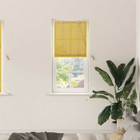 42006862 Store enrouleur avec des rideaux Jaune 60 x 160 cm Bambou (1/5)