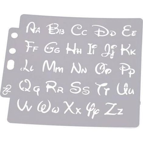 Pochoir Lettres Alphabet - Pochoir Peinture Scrapbooking Embossage - 14 x 13 cm - Matériau PET - Blanc - 1 Pièce