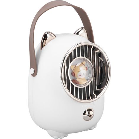 Ventilateur climatiseur multifonctionnel portable avec brumisateur humidificateur 350 ml, rechargeable par USB et éclairage d'ambiance LED. (1/5)