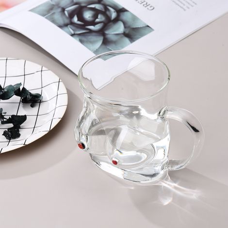 Milch-, Kaffee-, Saft- und Frühstücksglas mit Henkel, großes 480-ml-Glas, Set aus Gläsern (1/5)