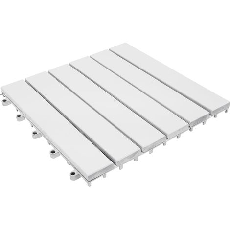 Carreaux de terrasse 10 pcs 30x30 cm – Bois d'acacia solide – Résistant aux intempéries – Connexion enfichable pour surface stable – Inlife