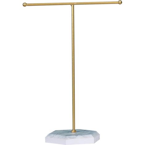 Exquisite Metal Jewelry Display Stand with a Luxurious Marble Base, Neat and Organized Display, Elegant Home Decor for Dressing Tables (1/5)