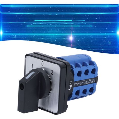 Commutateur universel LW26-20/3, commutateur d'alimentation double à trois positions et trois sections pour moteur 380V (inversé/avant/inversé). (1/5)