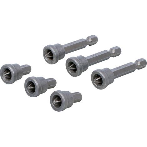 50406 Bit-Set mit Tiefenanschlag für Gipskartonplatten, 6,3 mm (1/4") Innensechskant, PH2 Kreuzschlitz, 6-teilig (1/5)