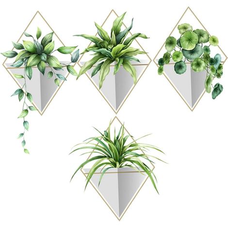 Autocollants Stickers Muraux Muraux Plantes Vertes en Pvc Décoratifs Effet 3d Vif, Faciles à Coller Frais et Naturels pour Salon et Couloir pour Décoration Intérieure (1/5)