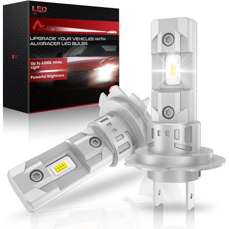 H7 LED, H7 LED 20000LM 80W 6500K Strong White Light, Halogen Conversion Kit, Headlight Bulb for 12V Car or Motorcycle, 2 Bulbs (1/5)
