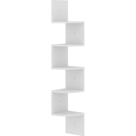 Maison Exclusive - Wand-Eckregal Weiß 19x19x123 cm Holzwerkstoff