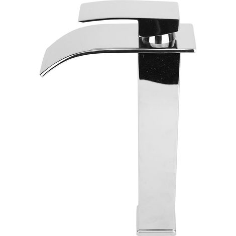 Mitigeur salle de bain à cascade en inox 304 mono commande chaud/froid pour meuble lavabo vasque posée toilettes (1/5)