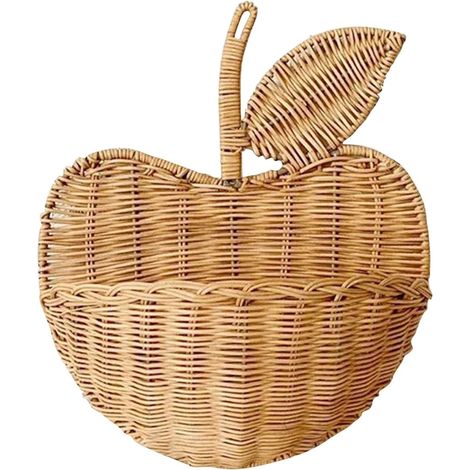 Cestino portaoggetti in rattan, piccolo cestino appeso fatto a mano per bambini, decorazione e organizer per la casa (1/4)
