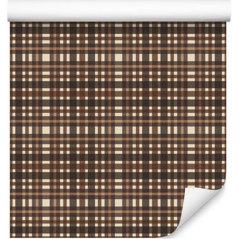 Papier peint à carreaux marron, rouille et orange 50 x 1000 cm (1/5)