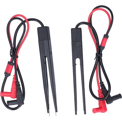 Lot de 2 pinces de test SMD pour multimètre, pincettes à capacité et inductance, clips LCR CMS (1/5)