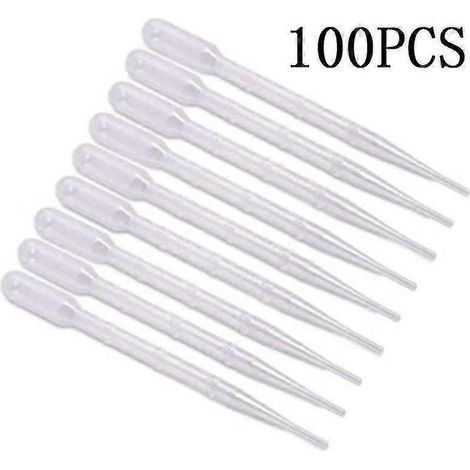 100 pipettes, pipettes graduées transparentes, pipettes de transfert (1/3)