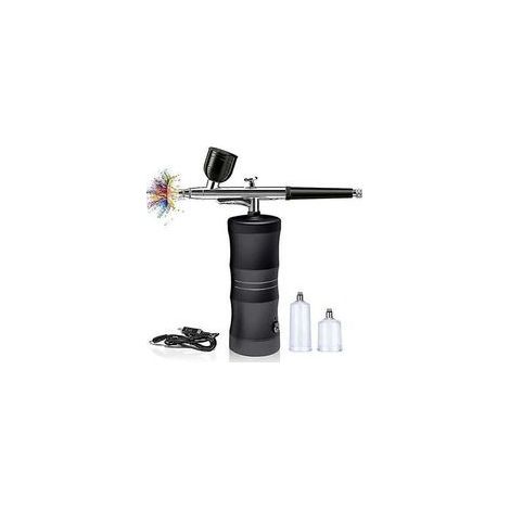 Kit aérographe avec compresseur portable sans fil Mini Air Brush Kit pour peinture, tatouage, nail art, mode, maquillage, décoration de gâteau, barber (1/4)