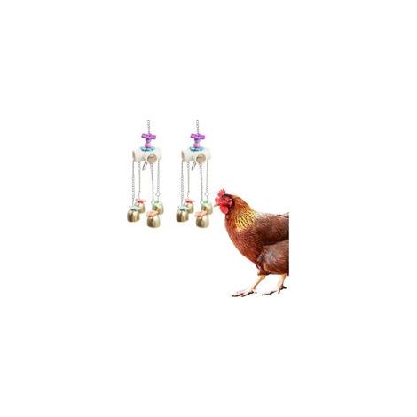 Lot de 2 Jouets d’Enrichissement pour Poules – Jouets Colorés avec Clochettes Brillantes, Accessoires de Poulailler pour Poules, Poulets, Canards et Oies (1/5)