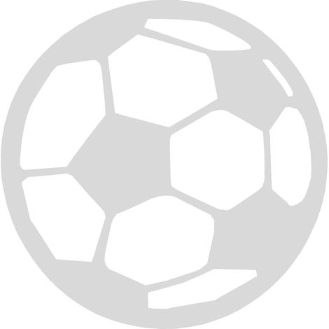 Ciondolo decorativo traforato a forma di pallone da calcio bianco.