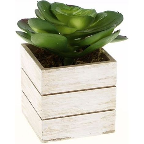 Plante artificielle dans pot en bois H.12cm - SILUMEN