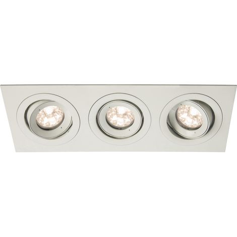 Spot BE BEST DESIGN GU10 rectangle 3 têtes orientable, blanc IP65 - EUROPOLE - 246560 (1/3)