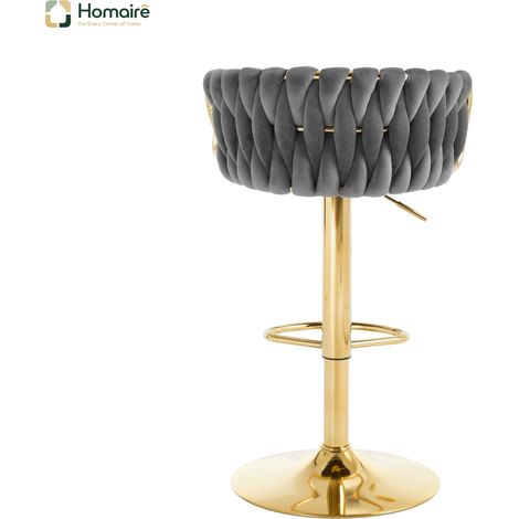 Grauer Metallstuhl mit Armlehnen 50,5 x 49,5 x 98 cm HOMAIRE (1/5)