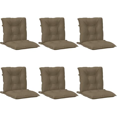 Cuscini Sedia Schiena Bassa 6 pz Tortora Mélange Tessuto vidaXL