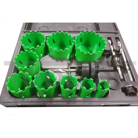 SET 13pz FRESE PER CERAMICA PIASTRELLE PIETRA CEMENTO 19-64mm