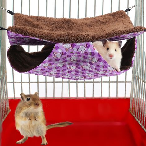 Hamac suspendu double couche chaud Purple Rabbit pour écureuils et petits animaux de compagnie. (1/5)