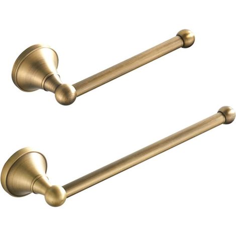 CSPARKV 2er-Set Badezimmerzubehör – Handtuch- und Toilettenpapierhalter aus antikem Messing, gebürstete Bronze