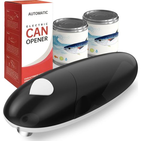 Ouvre-boîte électrique, ouvre-boîte pour seniors, convient à toutes les tailles de boîtes, mains libres, bords lisses, fonctionne sur piles, l'ouvre-boîte automatique est idéal (1/5)
