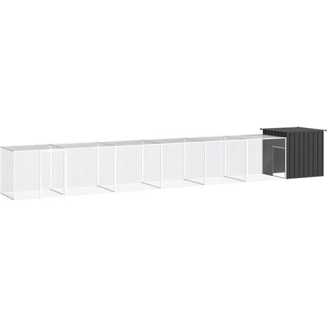 Hühnerkäfig Anthrazit 700x91x100 cm Verzinkter Stahl