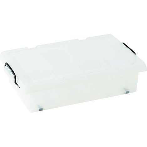 K-BOX 25L LOW TRANSPARENT W/WHEELS
