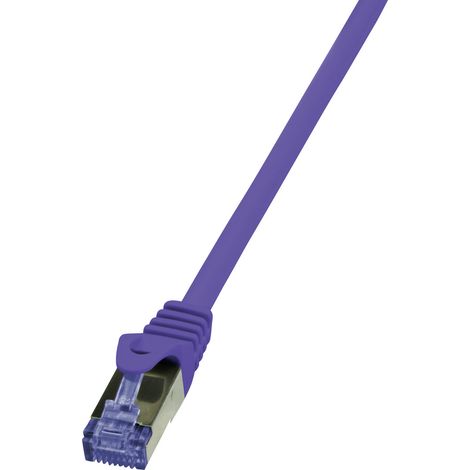 LogiLink CQ305VS RJ45 Patchkabel CAT 6a S/FTP 2.00 m Violett Flammwidrig, Halogenfrei, mit Rastnasen