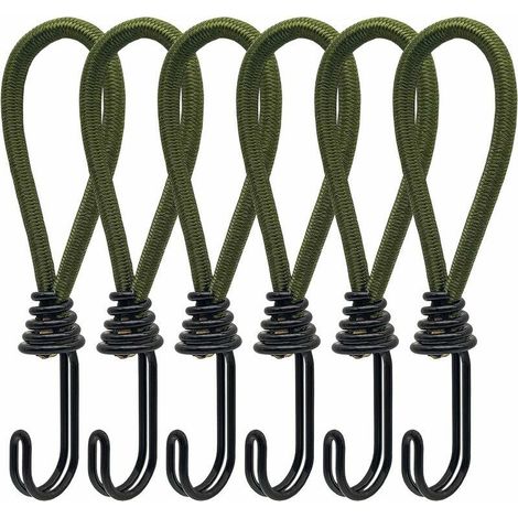 6 tenditori in gomma con ganci a spirale per tende, teloni, striscioni in PVC, padiglioni, trampolini, vele ombreggianti (1/4)