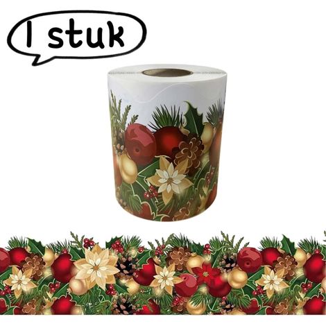 pièce - Autocollants décoratifs - Bordure d'assiette de Noël 7,6 cm x 18 m - Autocollants décoratifs pour les fêtes - Couleurs assorties (1/5)