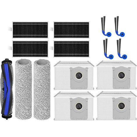Juego de 15 piezas de repuesto para la aspiradora Deebot X11/X11 Pro: cepillo lateral principal, filtro HEPA, rodillo, mopa y bolsa.
