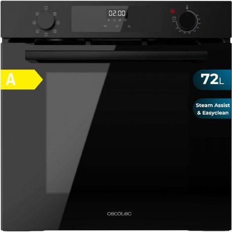 Cecotec Horno Multifunción Integrable 60cm Bolero Hexa M226000 Glass Black A. 2800W, 72L, 7 Funciones, Modo Grill