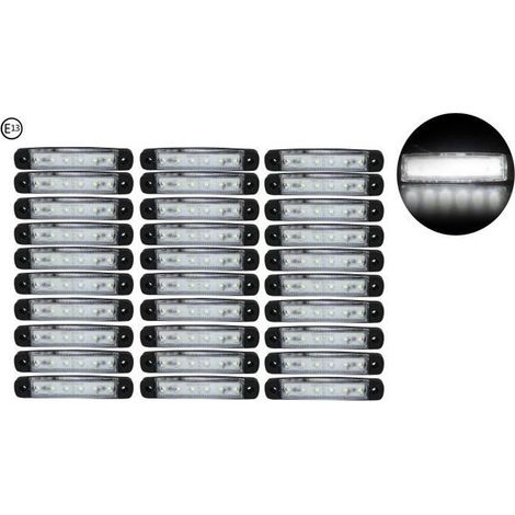 30 Stück E13 LED-Positionsleuchten, 24 V, weiß, zugelassen für Anhänger und Wohnwagen (1/4)