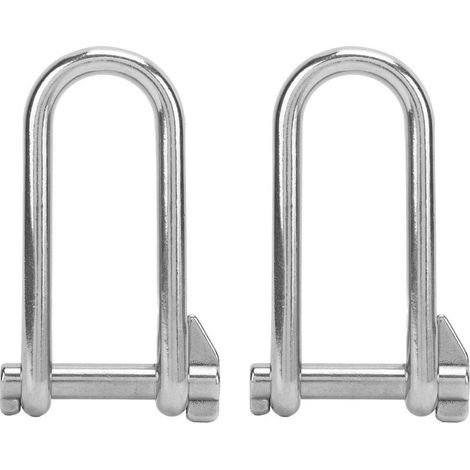 Manilles à anneau en acier inoxydable 316, 2 pièces, longues, robustes, 8mm, qualité Marine, pour bateaux, camping-car, remorque. (1/4)