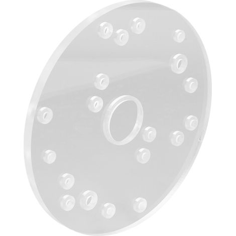 Universelles Acryl-Fräsplattenset für Bosch 6,5-Zoll-Oberfräse mit Zentrierstift, transparenter Basis und Präzisionszubehör. (1/5)